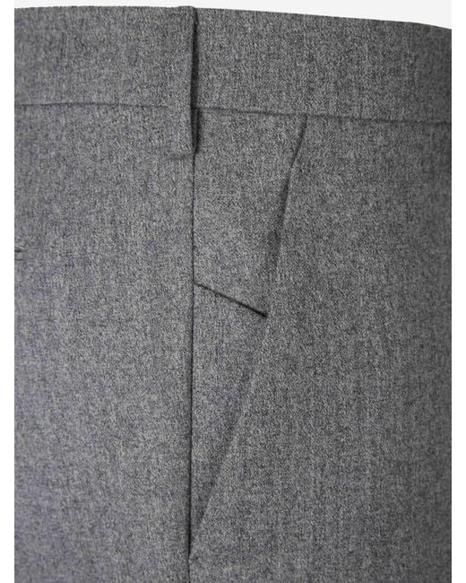 Berwich Gray Wool Dress Trousers for men
