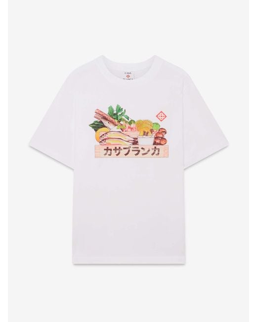 Camiseta Gráfica Algodón Casablanca de hombre de color White