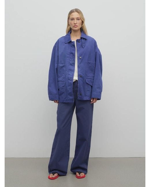 The Row Josha Cotton Jacket in Blue | Lyst