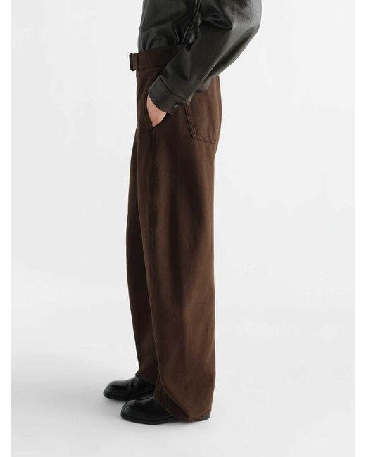 Lemaire Brown Wide Leg Trousers Belt for men