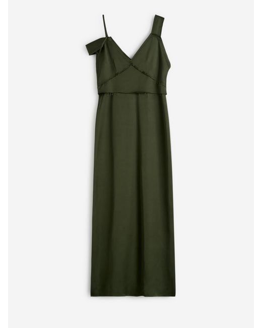 Totême  Green Frayed Midi Dress