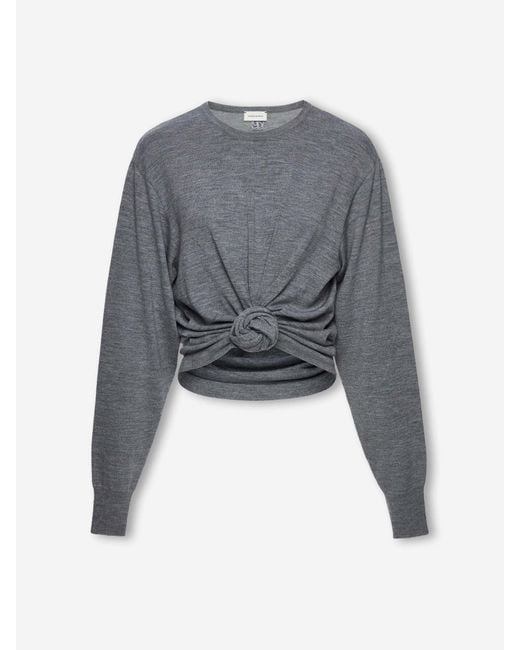 Magda Butrym Gray Crew Neck Sweater
