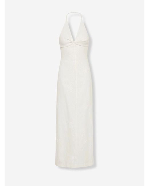 Robe Halter En Lin Sir en coloris White