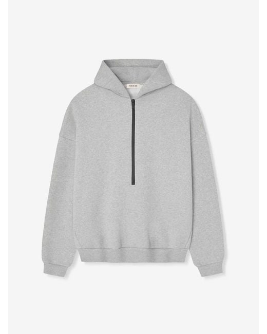 Fear Of God Gray Hooded Zip Sweatshirt for men