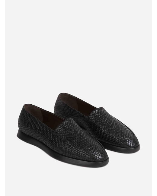 Fear Of God Black Moccasins Snakeskin Embossed for men