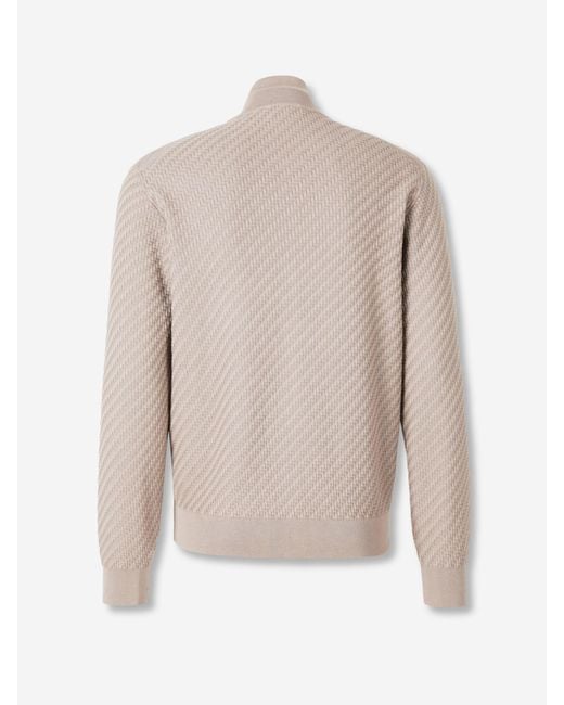 Brioni Natural Cashmere Sweater for men