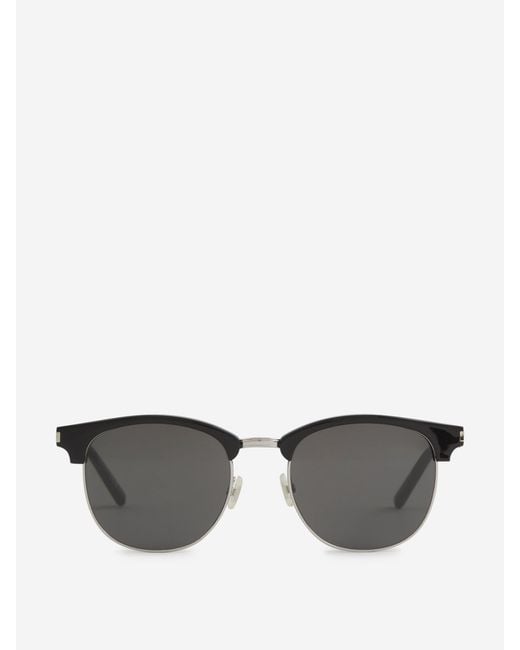 Saint Laurent Gray Oval Sunglasses for men