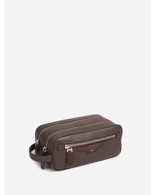 Santoni Brown Suede Leather Backpack for men