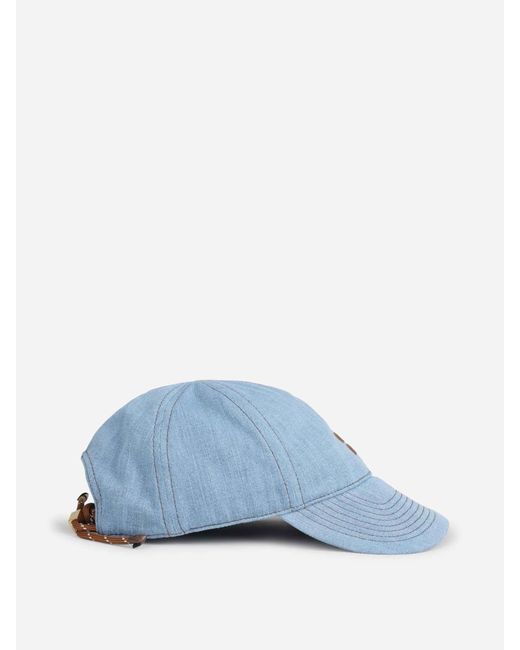 Miu Miu Blue Denim Logo Cap