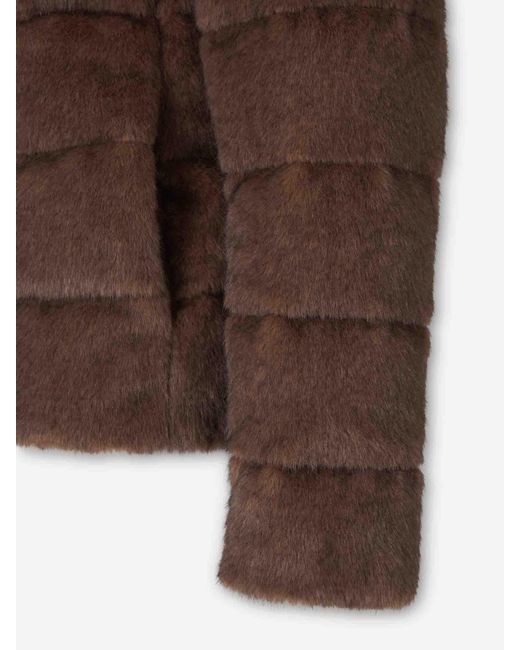 Herno Brown Mink Effect Down Jacket