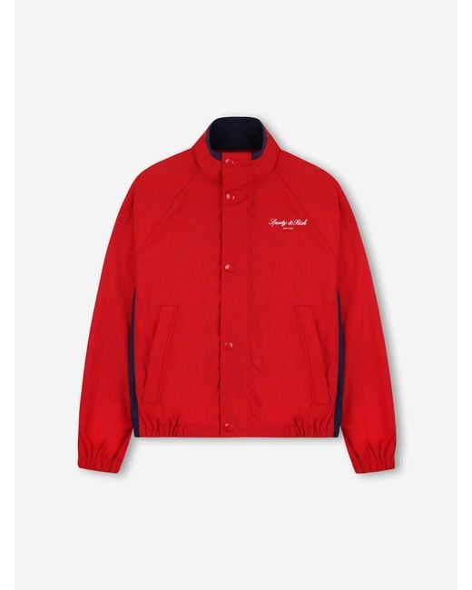 Sporty & Rich Red Logo Technical Jacket