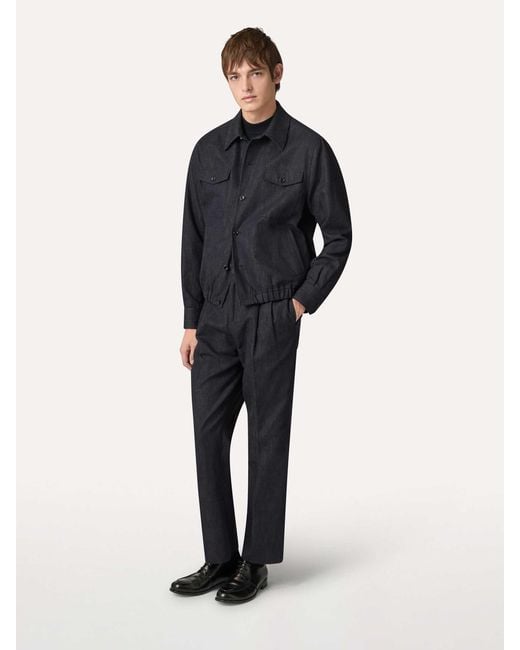 Lardini Blue Casual Cotton Jacket for men