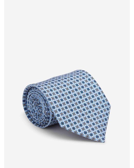 Marinella Blue Floral Silk Tie for men