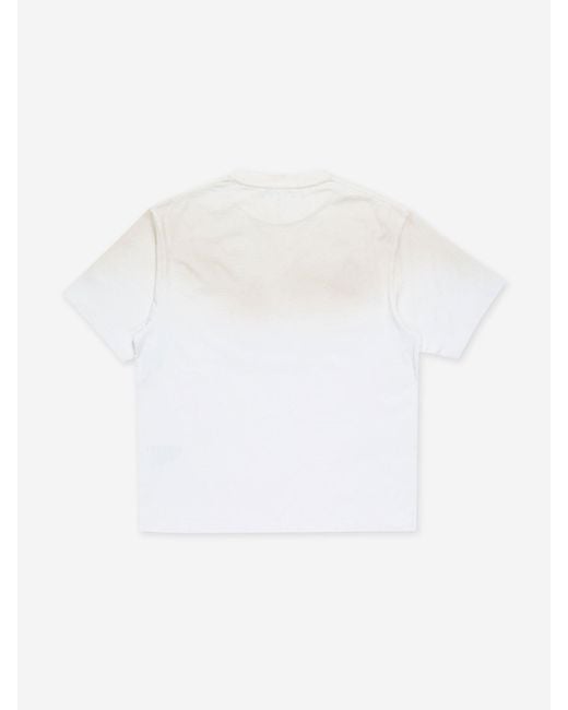 Acne White Round Neck T-Shirt for men