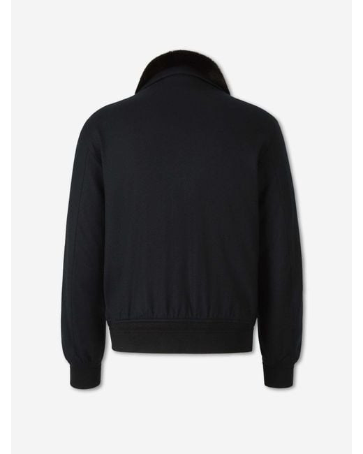 Montecore Black Jacket With Fur Collar for men