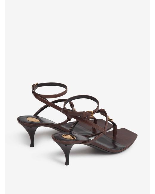 Saint Laurent White Cassandre Heeled Sandals