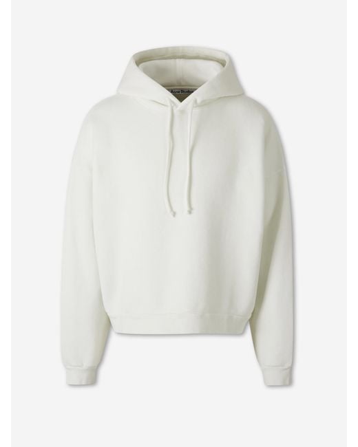 Acne White Hooded Sweatshirt for men