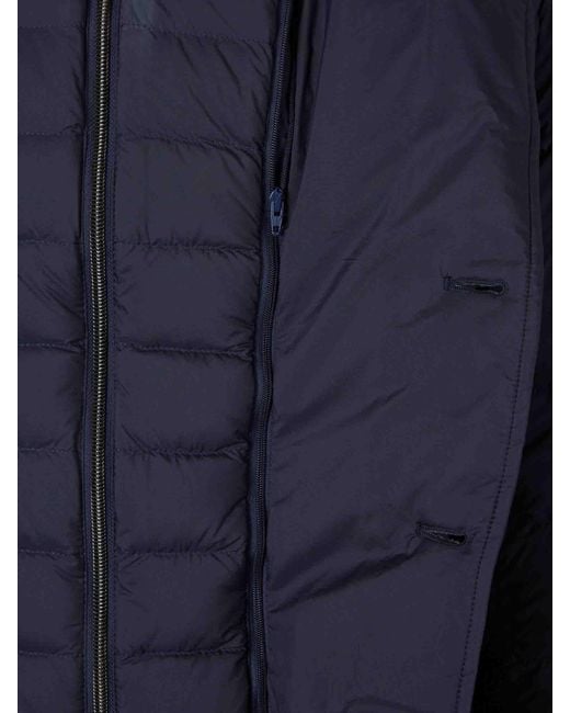 Herno Blue Double Layer Down Jacket for men