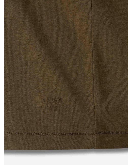 Tom Ford Green Lyocell T-Shirt for men