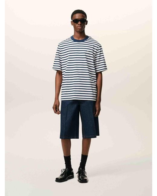 AMI Blue Round Neck T-Shirt for men