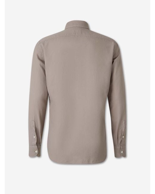 Santa Eulalia Gray Plain Cotton Shirt for men