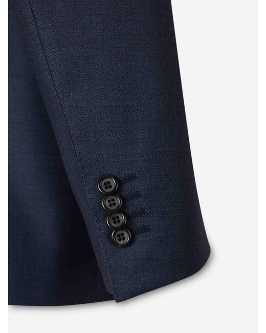 Canali Blue Straight Wool Suit for men
