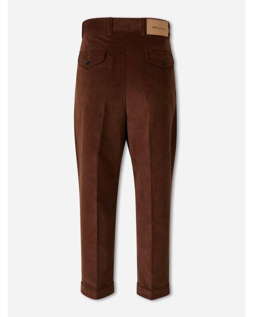 AMI Brown Wide Corduroy Trousers for men