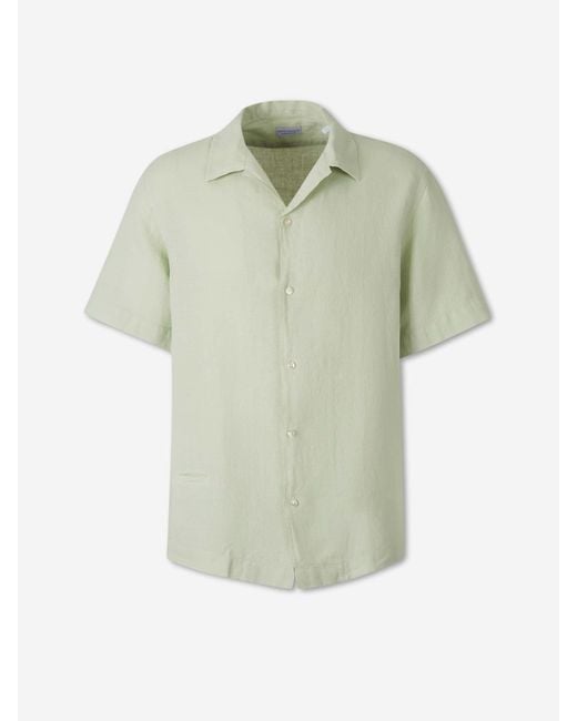 Santa Eulalia Green Short Sleeve Linen Shirt for men