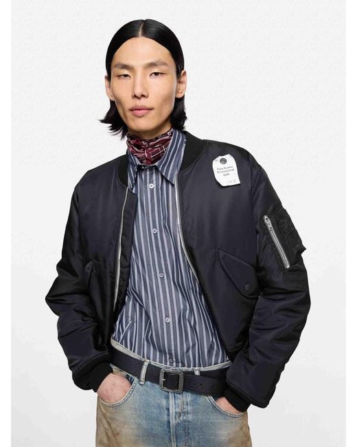 Acne Blue Technical Bomber Jacket for men