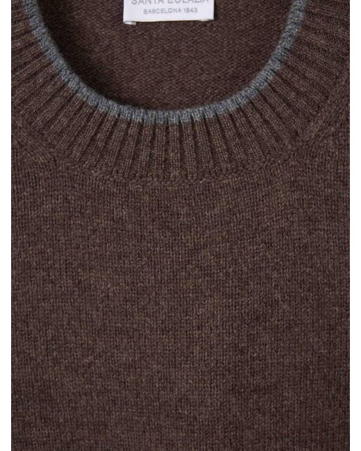 Santa Eulalia Brown Crew Neck Sweater for men