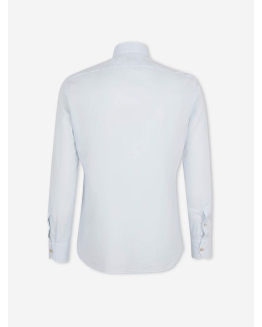 Santa Eulalia White Plain Cotton Shirt for men