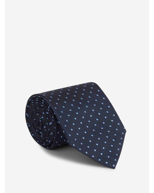 Petronius Blue Silk Polka Dot Tie for men