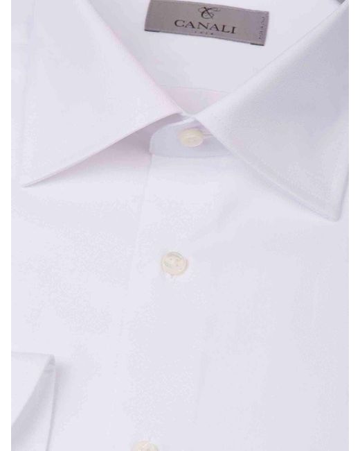 Canali White Classic Cotton Shirt for men