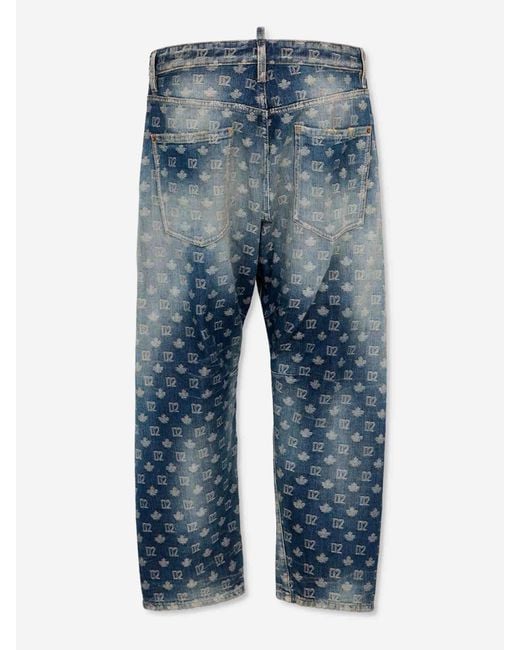 DSquared² Blue D2 Monogram Jeans for men