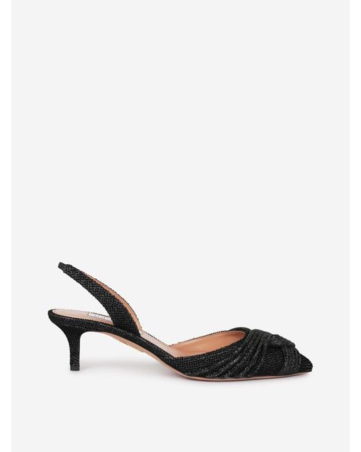 Aquazzura Black Slingbacks Gatsby 50