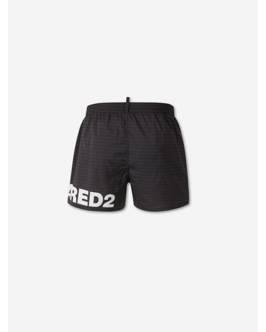 DSquared² Black Monogram Logo Swimsuit for men