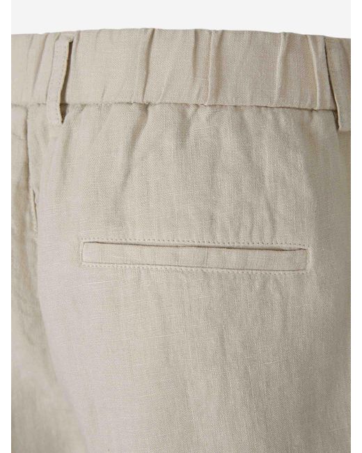 Santa Eulalia Natural Straight Linen Trousers for men