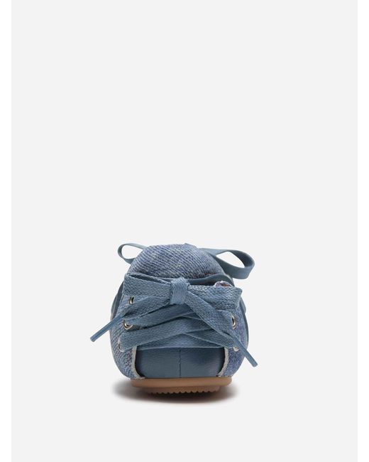 Acne Blue Denim Sneakers With Laces