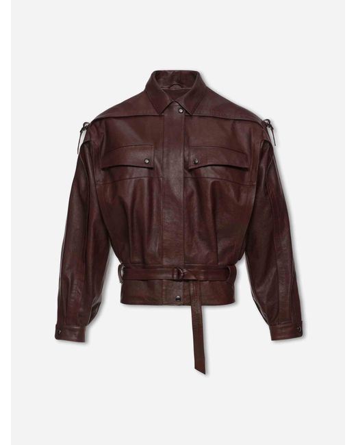 Magda Butrym Brown Oversized Leather Jacket