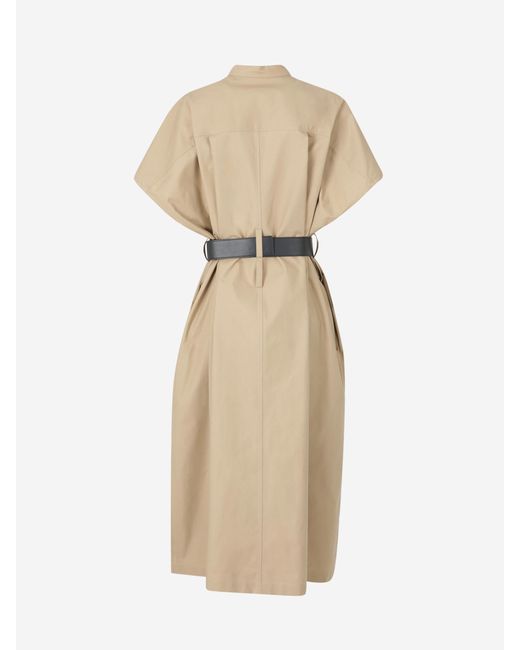 Jil Sander Natural Maxikleid Mit Gürtel