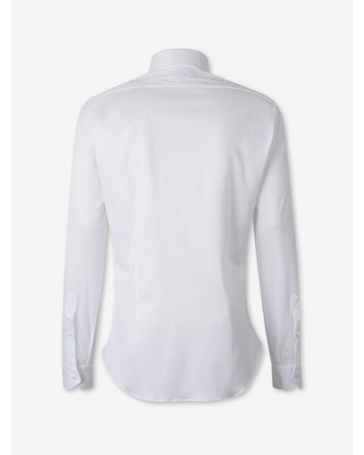 Fray White Micro Knit Shirt for men