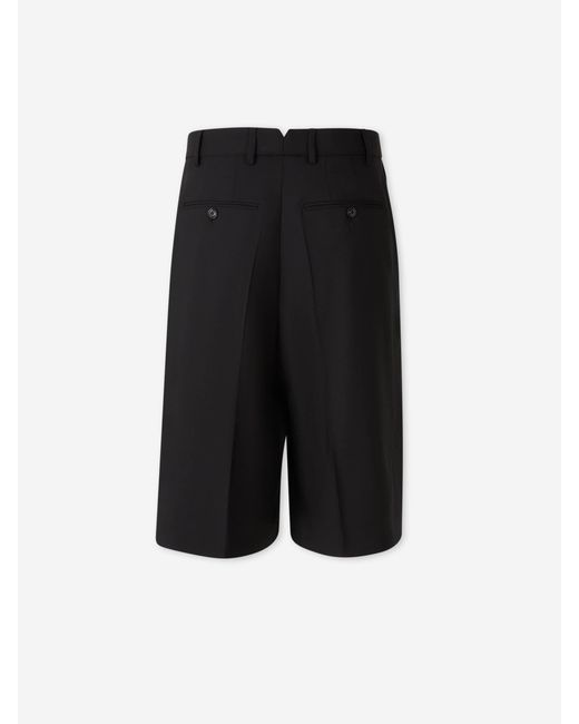 AMI Black Bermuda Shorts, Wool Clips for men