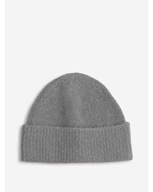 AMI Gray Logo Knit Hat for men