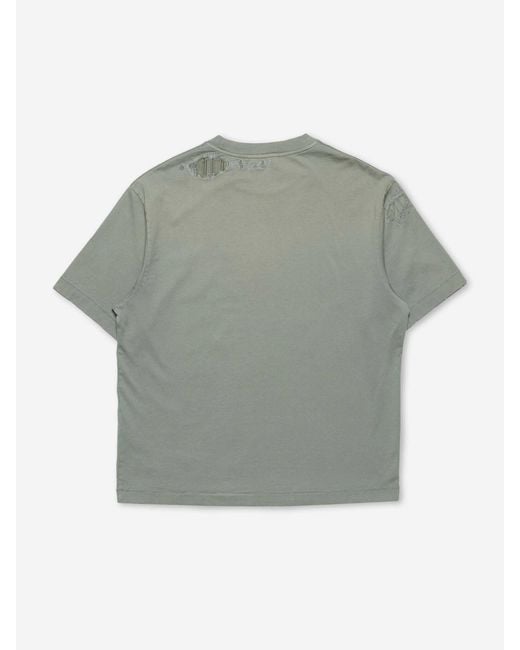 Acne Green Distressed Effect T-Shirt for men
