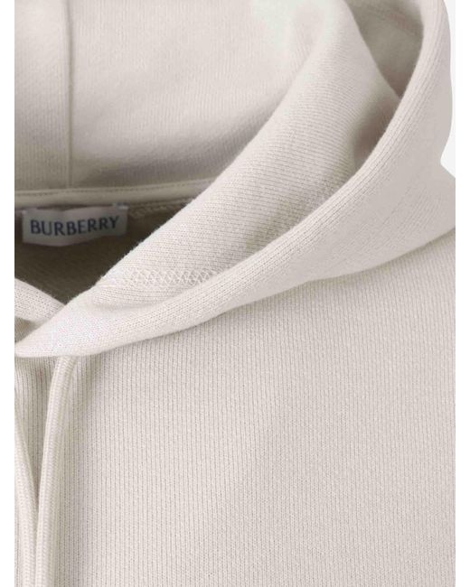 Sweat À Capuche En Coton Burberry pour homme en coloris White