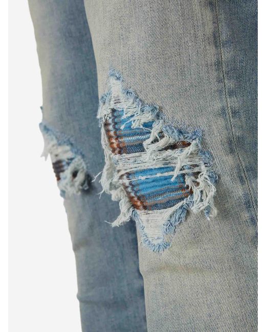 Amiri Blue Flannel Jeans Mx1 for men