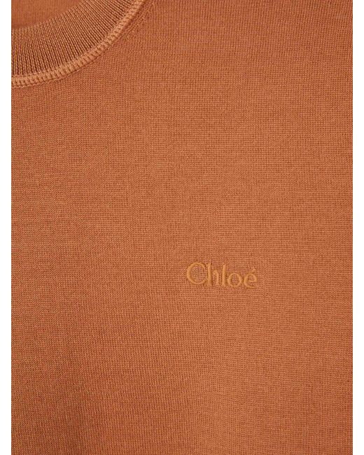 Chloé White Wollstrickpullover