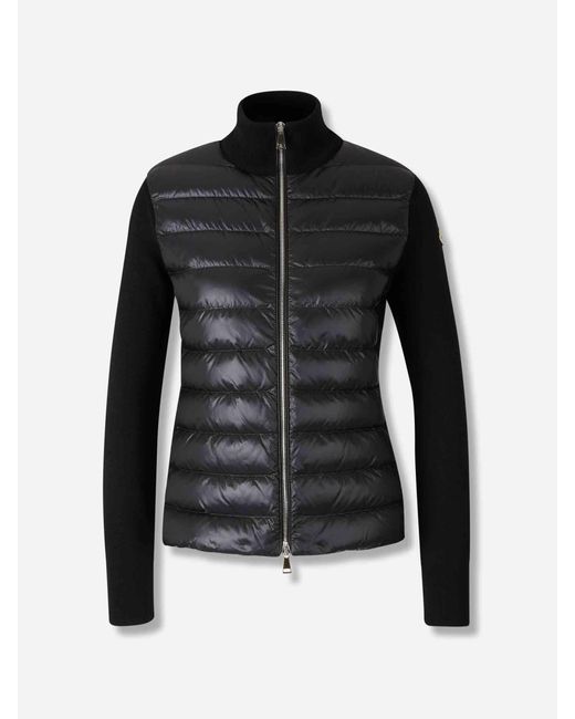 Cárdigan Cremallera Lana Moncler de color Black