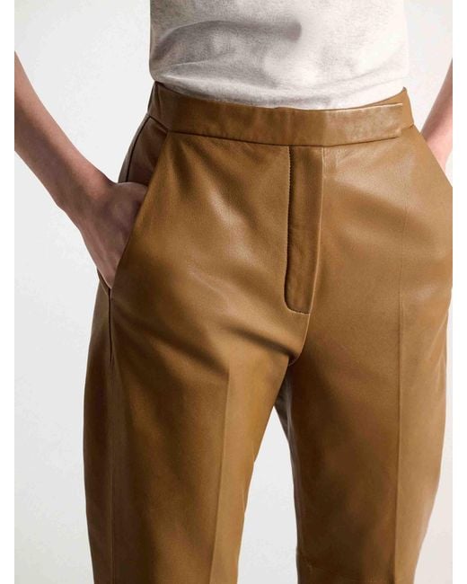 Dorothee Schumacher Natural Straight Leather Trousers