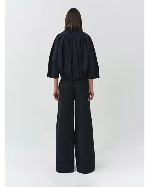 Jonathan Simkhai Black Wide Leg Technical Trousers